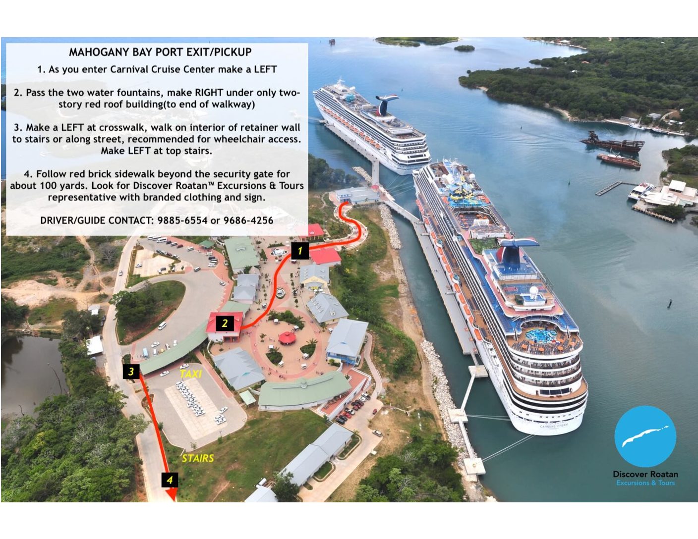 roatan cruise port map