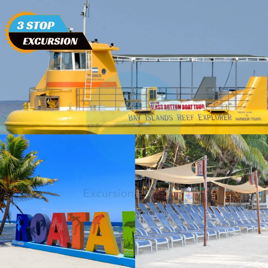 Roatan Semi-Sub Tour + Beach Resort Day Pass + Roatan Sign